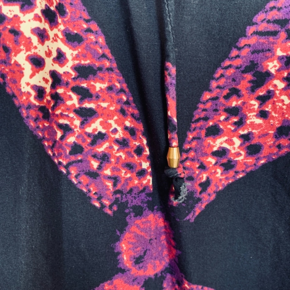 Ulla Johnson Arusi Top Plum Purple Womens Size 2 Short Sleeve Boho Diamond Print - Picture 12 of 14